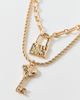 Urban Outfitters Keepers Lock & Key Pendant Layered Necklace in Gold, Women's at Urban Outfitters - 2