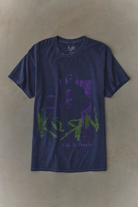 Urban Outfitters Korn Life Is Peachy Graphic Tee in Navy, Men's at Urban Outfitters