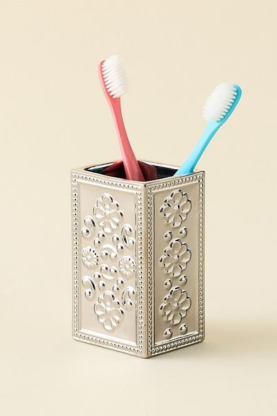 Urban Outfitters Kymani Etched Ceramic Bath Tumbler in Chrome with Etching at Urban Outfitters