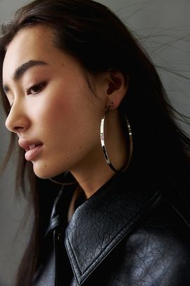 Urban Outfitters L Train Waterpfoof XL Hoop Earrings in Silver, Women's at Urban Outfitters