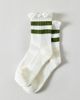 Urban Outfitters Lace-Trim Striped Athletic Sock in White/Green Stripes, Women's at Urban Outfitters - 1