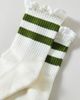 Urban Outfitters Lace-Trim Striped Athletic Sock in White/Green Stripes, Women's at Urban Outfitters - 2