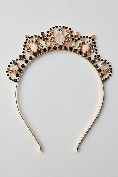 Urban Outfitters Lana Gem Crown Headband in Gold, Women's at Urban Outfitters