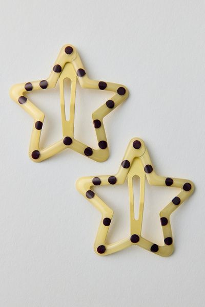 Urban Outfitters Large Star Snap Clips Set in Light Yellow, Women's at Urban Outfitters
