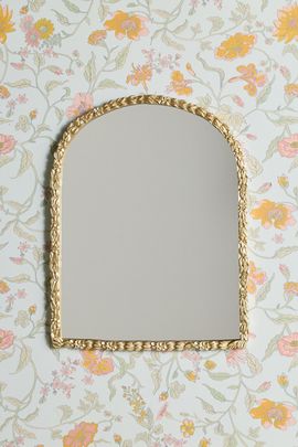 Urban Outfitters Laurel Leaf & Floral Arch Wall Mirror in Gold at Urban Outfitters
