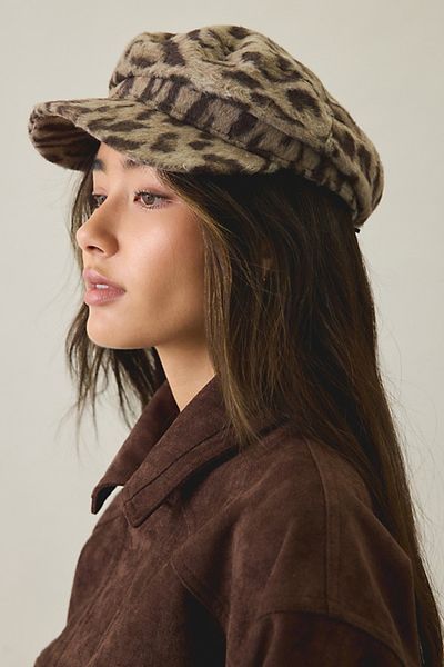 Urban Outfitters Leopard Pattern Cabbie Hat in Leopard, Women's at Urban Outfitters