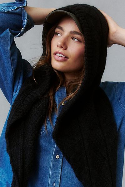 Urban Outfitters London Hooded Scarf in Ivory, Women's at Urban Outfitters