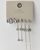 Urban Outfitters Lotus Dangle Earrings Set in Silver, Women's at Urban Outfitters - 3