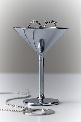 Urban Outfitters Martini Glass Metal Ring Holder in Chrome at Urban Outfitters
