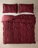 Urban Outfitters Melody Ruched Core Duvet Cover in Oxblood Red at Urban Outfitters - 3