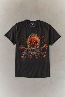 Urban Outfitters Metallica Vintage Tour Graphic Tee in Washed Black, Men's at Urban Outfitters