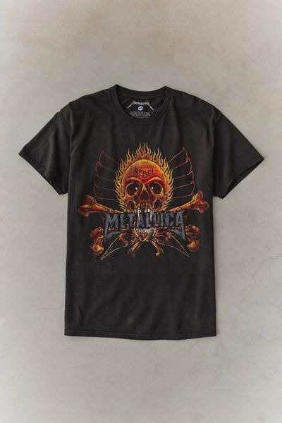 Urban Outfitters Metallica Vintage Tour Graphic Tee in Washed Black, Men's at Urban Outfitters