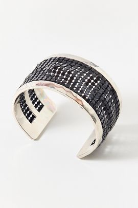 Urban Outfitters Midnight Disco Metal Cuff Bracelet in Black, Women's at Urban Outfitters