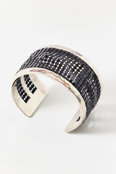 Urban Outfitters Midnight Disco Metal Cuff Bracelet in Black, Women's at Urban Outfitters