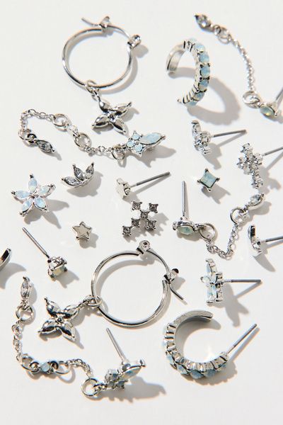 Urban Outfitters Midnight Mix & Match Multi Earrings Set in Silver, Women's at Urban Outfitters