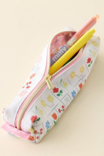 Urban Outfitters Miffy Floral UO Exclusive Patterned Pencil Case in White at Urban Outfitters