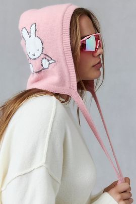 Urban Outfitters Miffy Knit Bonnet Hood in Pink, Women's at Urban Outfitters