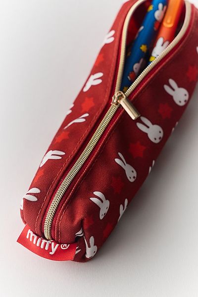 Urban Outfitters Miffy Maroon Muse UO Exclusive Patterned Slim Pencil Case in Maroon at Urban Outfitters
