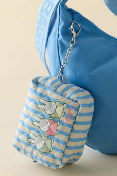 Urban Outfitters Miffy Mini Quilted Dopp Kit Pouch Keychain in Light Blue at Urban Outfitters