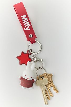 Urban Outfitters Miffy UO Exclusive Maroon Muse 3D Rubber Lanyard Keychain in Maroon Muse at Urban Outfitters