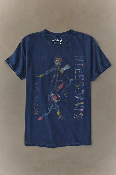 Urban Outfitters Miles Davis 1990 Tour Graphic Tee in Navy, Men's at Urban Outfitters
