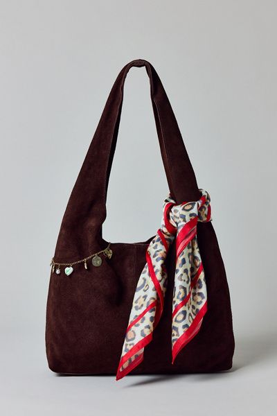 Urban Outfitters Mini Boston Suede Shoulder Bag in Dark Brown, Women's at Urban Outfitters