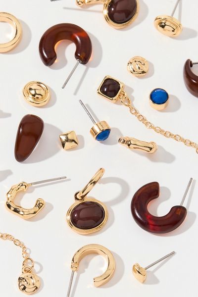 Urban Outfitters Misha Color Pop Multi Earrings Set in Brown, Women's at Urban Outfitters