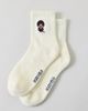 Urban Outfitters Monchhichi Embroidered Icon Quarter Crew Socks in Ivory, Women's at Urban Outfitters - 1