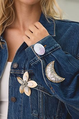Urban Outfitters Moonflower Stone Brooch Set in Ivory at Urban Outfitters