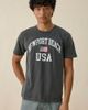 Urban Outfitters Newport Beach USA Graphic Tee in Washed Charcoal, Men's at Urban Outfitters - 1