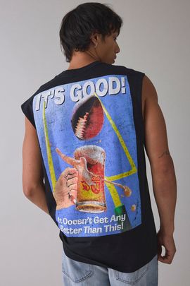 Urban Outfitters Old Milwaukee Football & Beer Graphic Muscle Tee in Black, Men's at Urban Outfitters