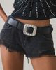 Urban Outfitters Paloma Studded Buckle Leather Belt in Black, Women's at Urban Outfitters - 1