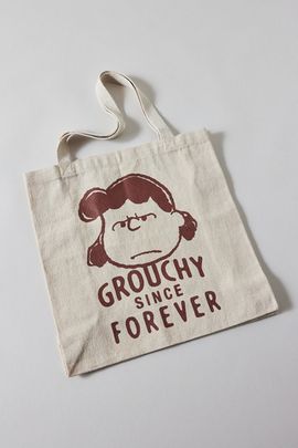 Urban Outfitters Peanuts Printed Tote Bag in Grouchy Lucy, Women's at Urban Outfitters