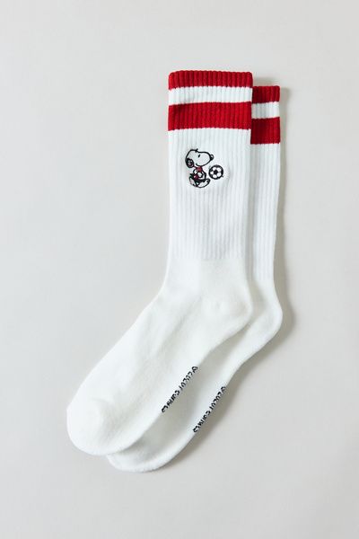 Urban Outfitters Peanuts Snoopy Athletic Stripe Crew Sock in White, Men's at Urban Outfitters