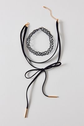 Urban Outfitters Pisces Layering Choker Necklaces Set in Black, Women's at Urban Outfitters