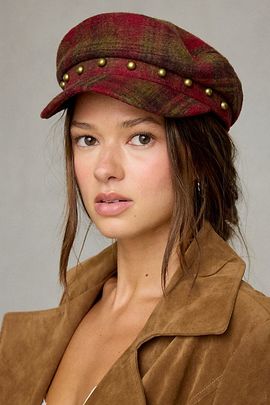 Urban Outfitters Plaid Pattern Baker Boy Hat in Blue Plaid, Women's at Urban Outfitters
