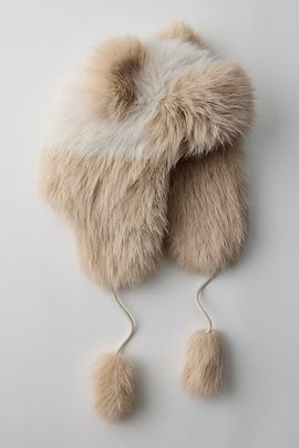 Urban Outfitters Plush Faux Fur Ear Trapper Hat in Ivory, Women's at Urban Outfitters