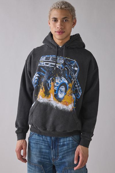 Urban Outfitters Post Malone Monster Truck Graphic Hoodie Sweatshirt in Black, Men's at Urban Outfitters