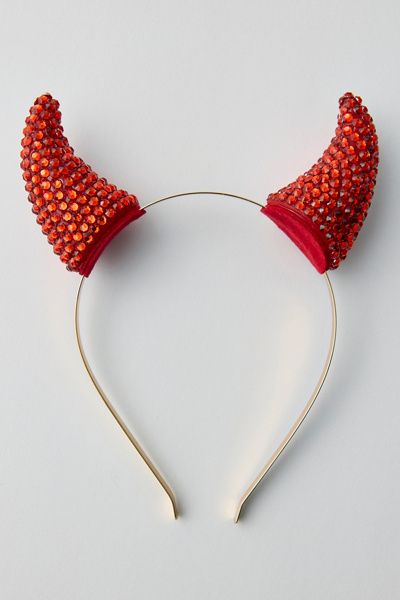 Urban Outfitters Rhinestone Devil Ears Headband in Red, Women's at Urban Outfitters