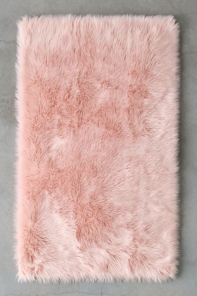 Urban Outfitters Rory Faux Fur Rug in Pink at Urban Outfitters