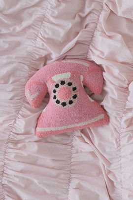 Urban Outfitters Rotary Telephone Shaped Tufted Wool Throw Pillow in Pink at Urban Outfitters