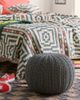 Urban Outfitters Round Cable Knit Floor Pouf in Charcoal at Urban Outfitters - 1