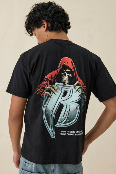 Urban Outfitters Ruff Ryders Grim Reaper Graphic Tee in Black, Men's at Urban Outfitters