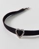 Urban Outfitters Sabrina Rhinestone Heart Velvet Choker Necklace in Black, Women's at Urban Outfitters - 2