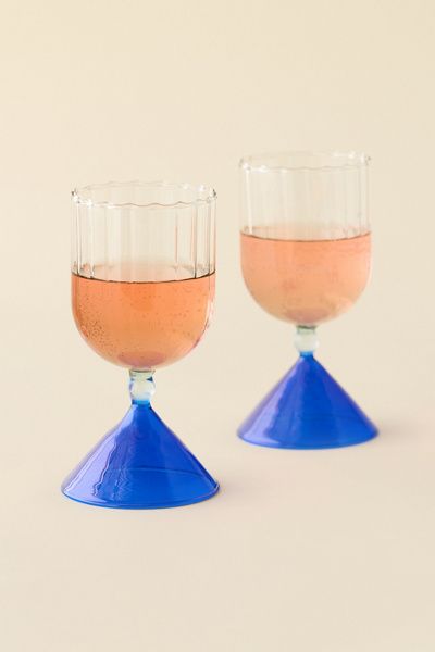 Urban Outfitters Scalloped Colorblock Dual-Ended Wine Glass