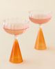 Urban Outfitters Scalloped Colorblock Dual-Sided Coupe Glass - 1