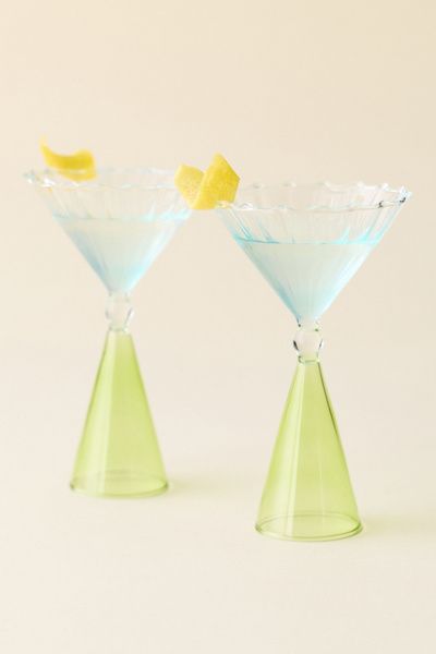 Urban Outfitters Scalloped Colorblock Dual-Sided Martini Glass