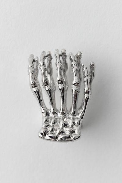 Urban Outfitters Skeleton Hand Mini Claw Clip in Silver, Women's at Urban Outfitters