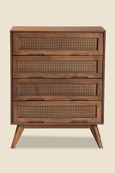 Urban Outfitters Skyler Short 4-Drawer Rattan Dresser in Brown at Urban Outfitters