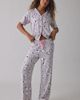Urban Outfitters Snoopy Pastel Cheetah Print 2-Piece PJ Set Top in Grey, Women's at Urban Outfitters - 1